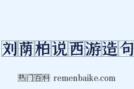 刘荫柏说西游造句是什么意思的图片